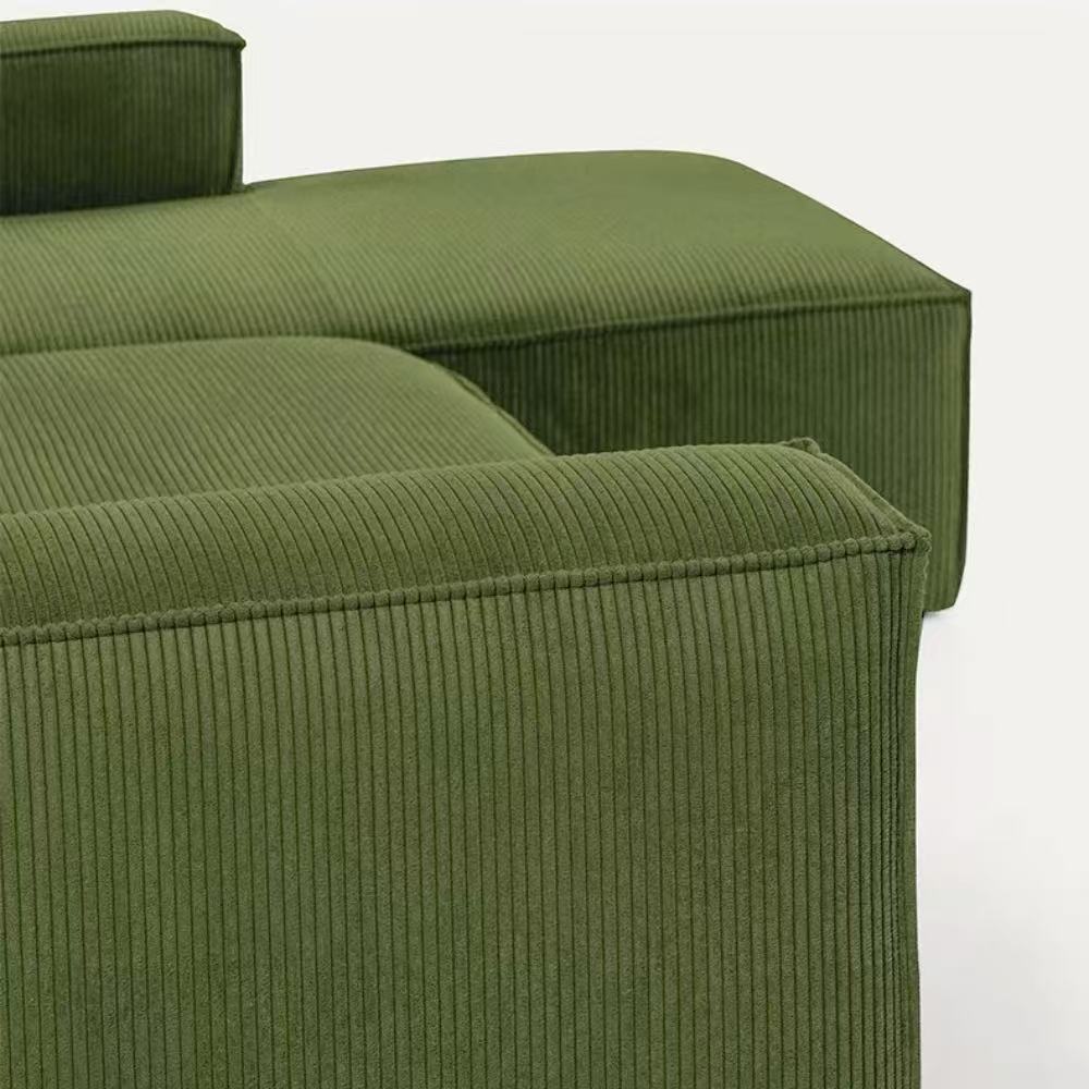 Corduroy modular sectional sofa in customizable U‑shape—soft durable corduroy upholstery, perfect seating solution for living rooms and studios.