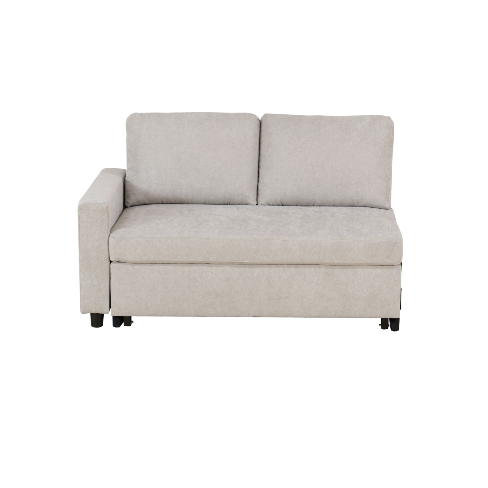 Fluffy Fabric 2-Piece Couch Living Room Sofa Bed