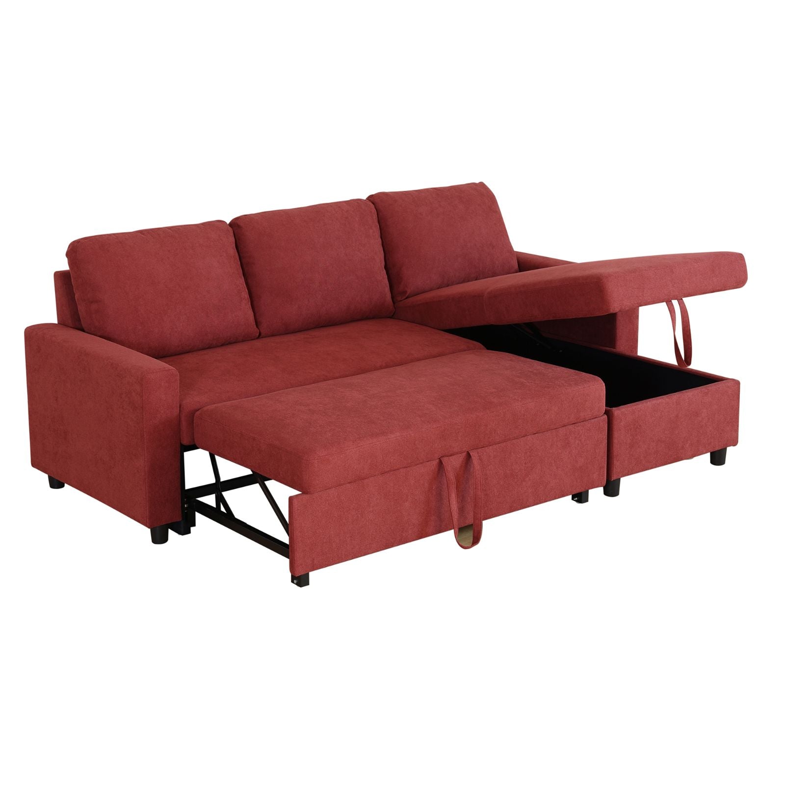 Fluffy Fabric 2-Piece Couch Living Room Sofa Bed