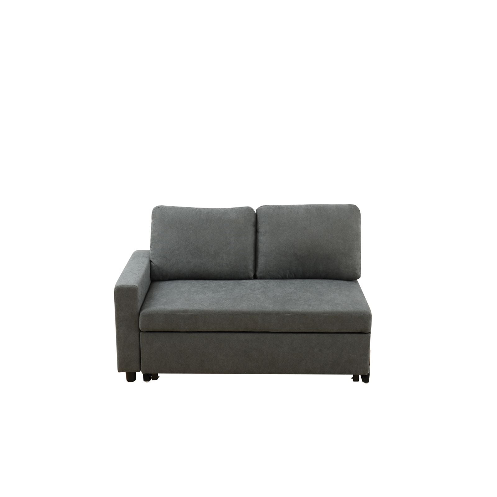 Fluffy Fabric 2-Piece Couch Living Room Sofa Bed