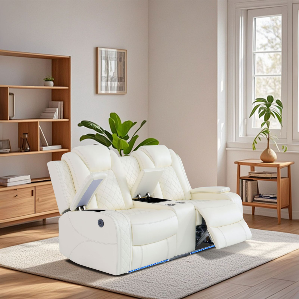 Breathing Leather 3-Piece Living Room Recliner Sofa Set