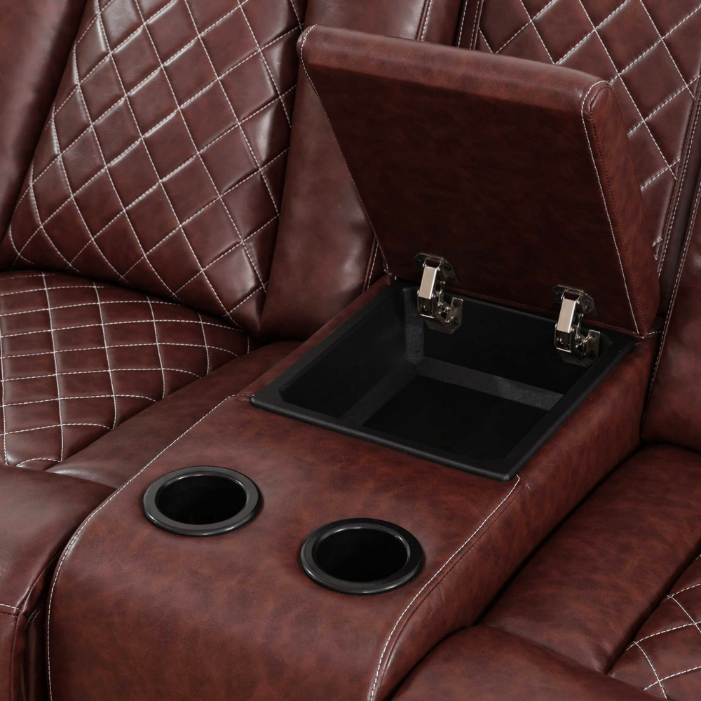 Breathing Leather 3-Piece Living Room Recliner Sofa Set