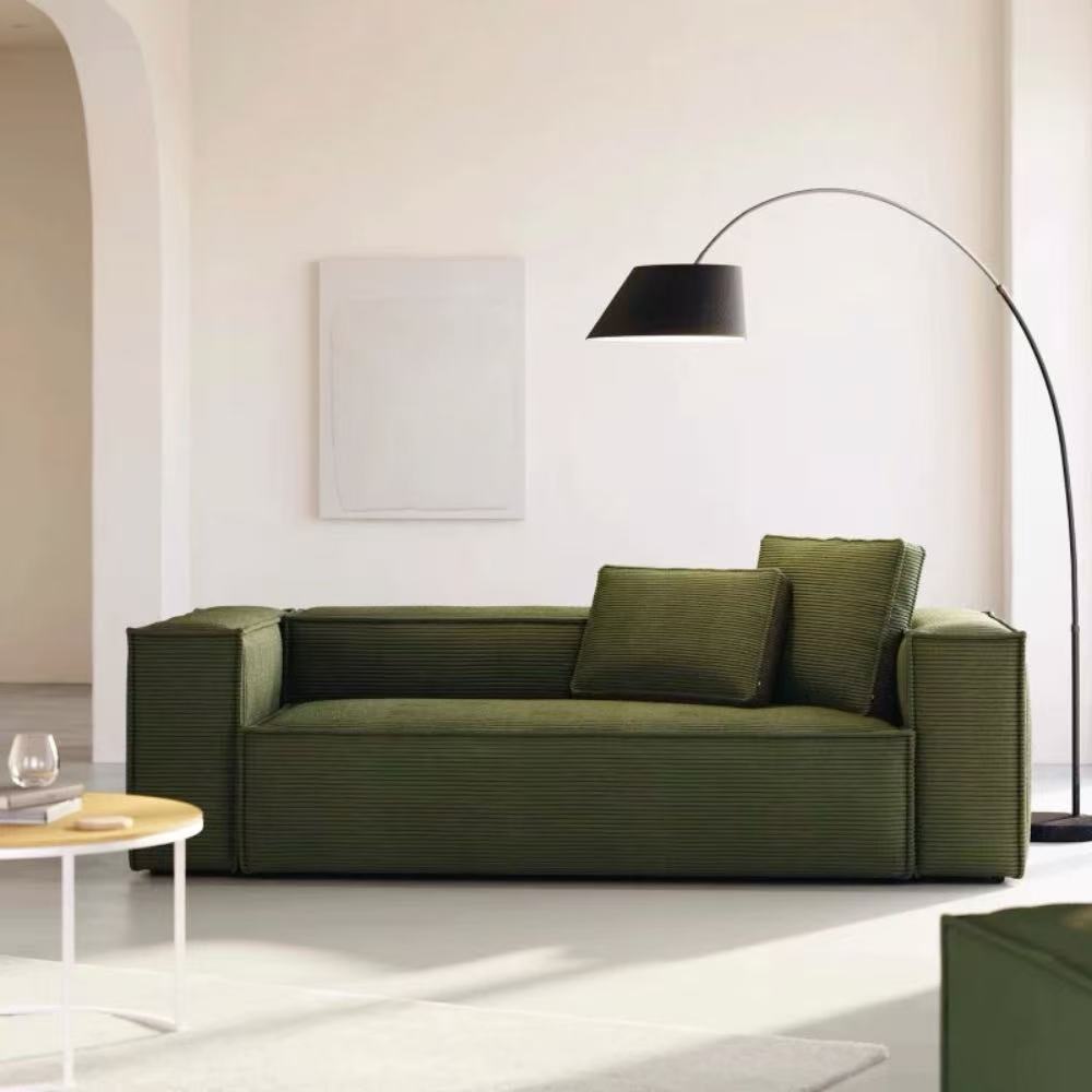 Corduroy modular sectional sofa in customizable U‑shape—soft durable corduroy upholstery, perfect seating solution for living rooms and studios.