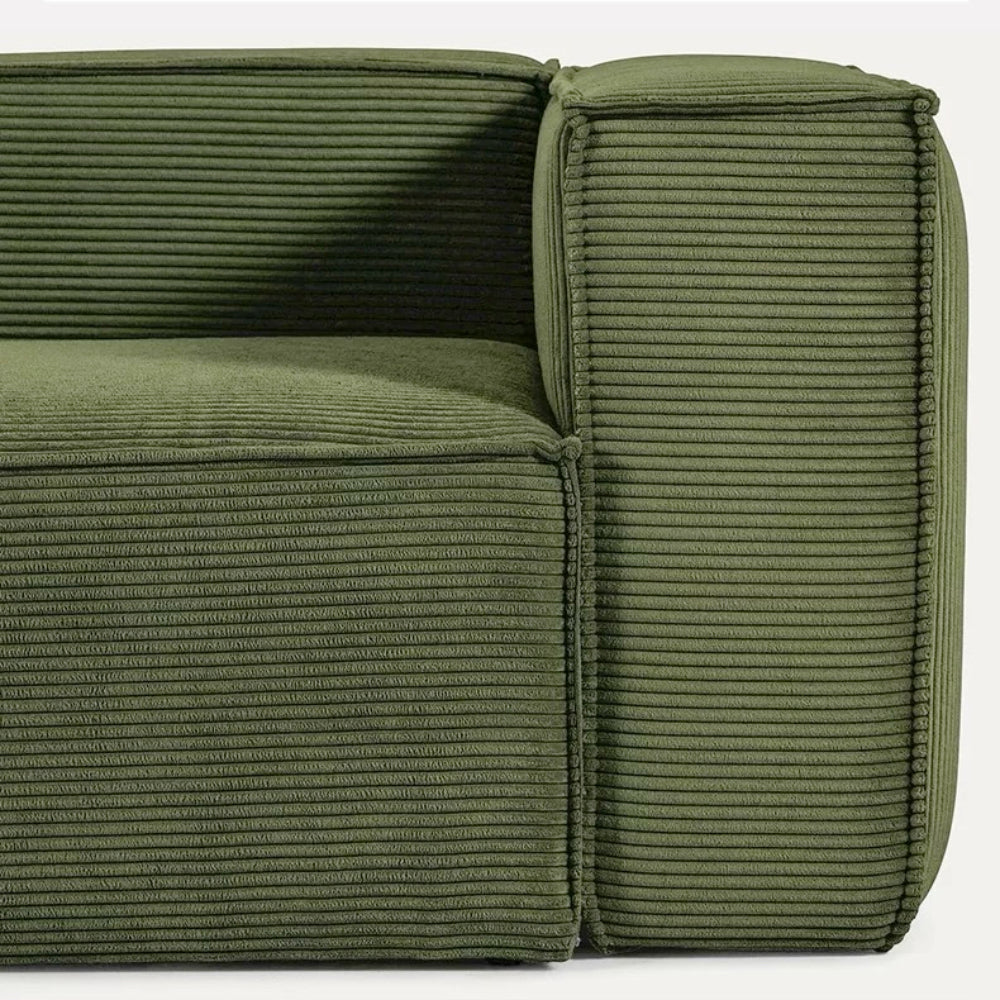 Corduroy modular sectional sofa in customizable U‑shape—soft durable corduroy upholstery, perfect seating solution for living rooms and studios.