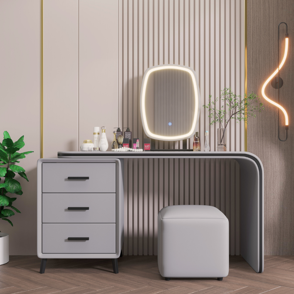 Handleless Oval Mirror Vanity-5