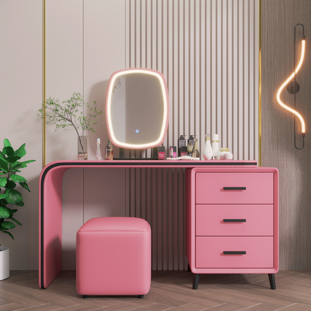 Handleless Oval Mirror Vanity-4