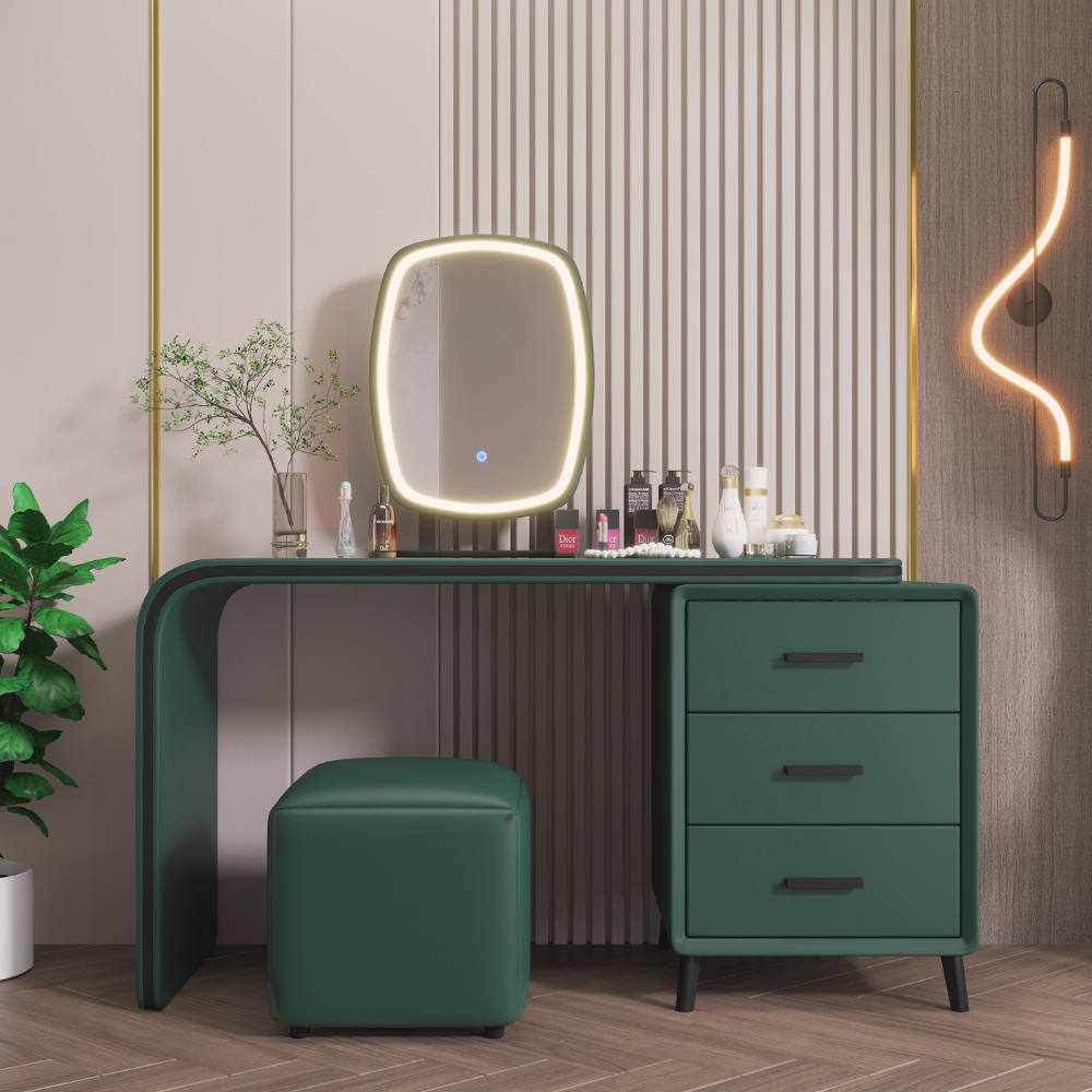 Handleless Oval Mirror Vanity-6