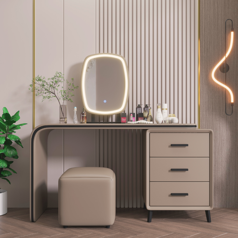 Handleless Oval Mirror Vanity-8