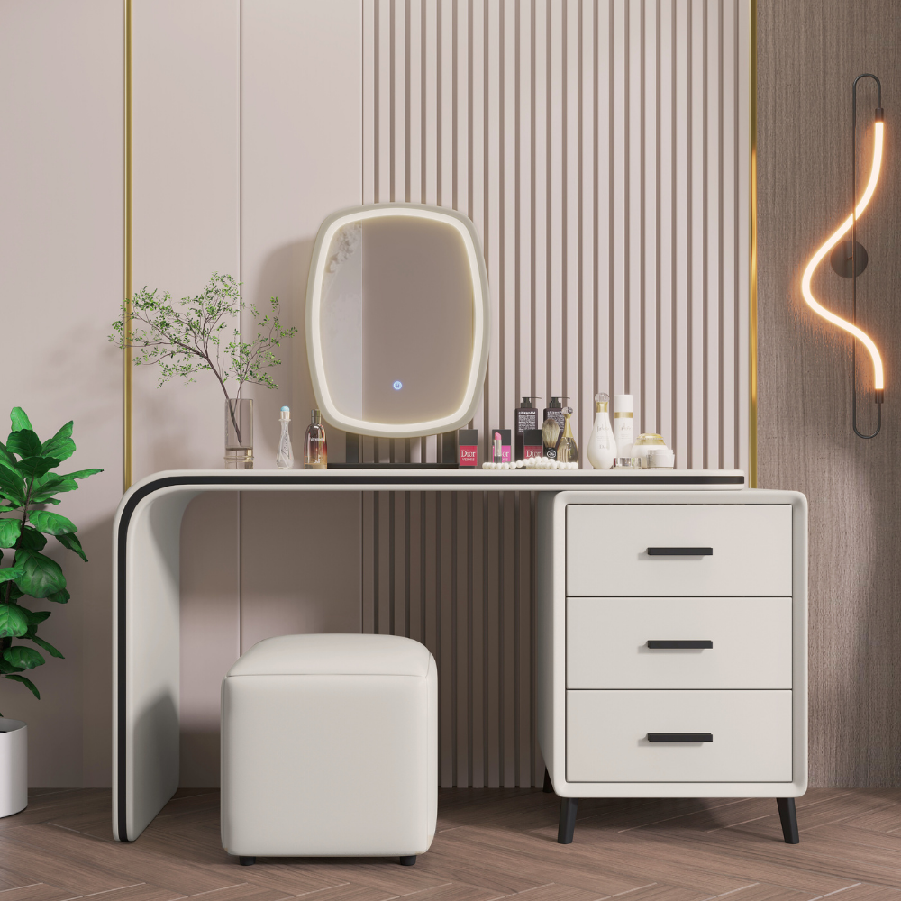 Handleless Oval Mirror Vanity-1