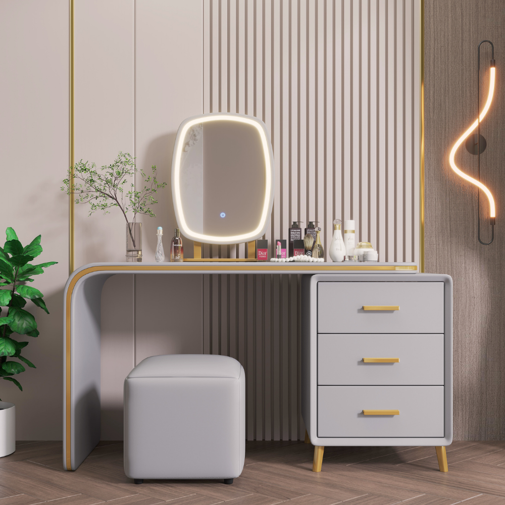 Handleless Oval Mirror Vanity-2