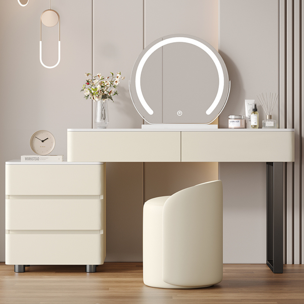 Two-Drawer Modular Round Mirror Vanity-6