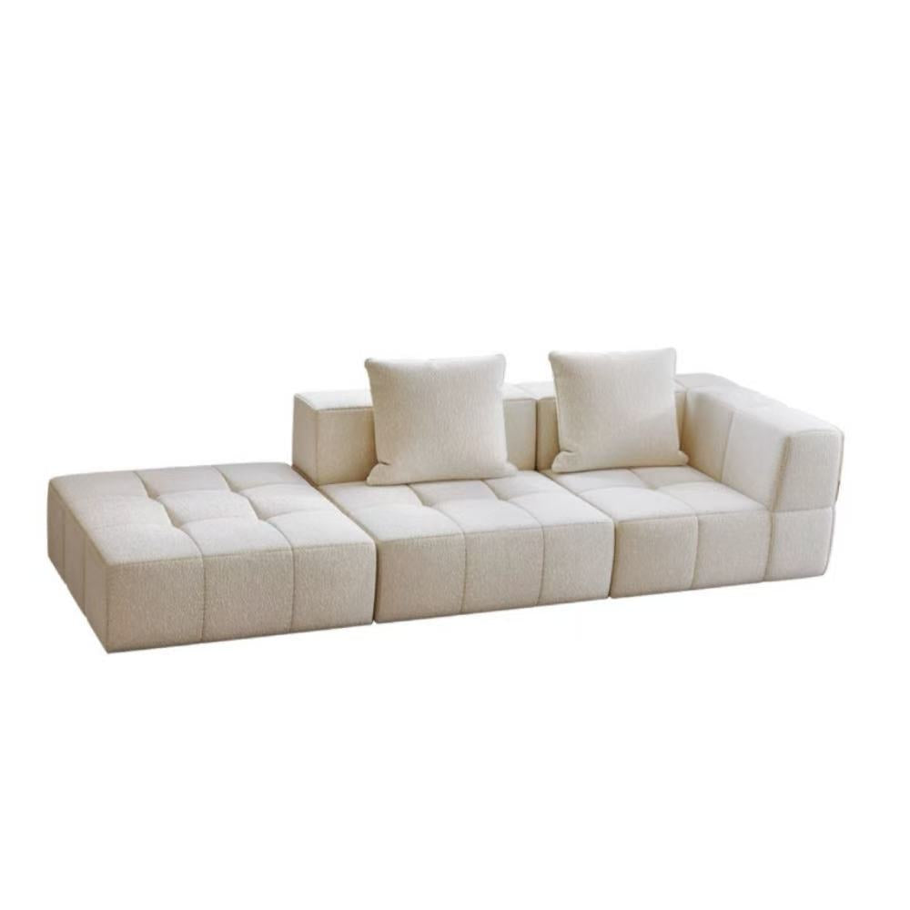 Bubble Block modular sofa blocks in soft boucle fabric—customizable block seating that adapts to any living room or studio configuration.