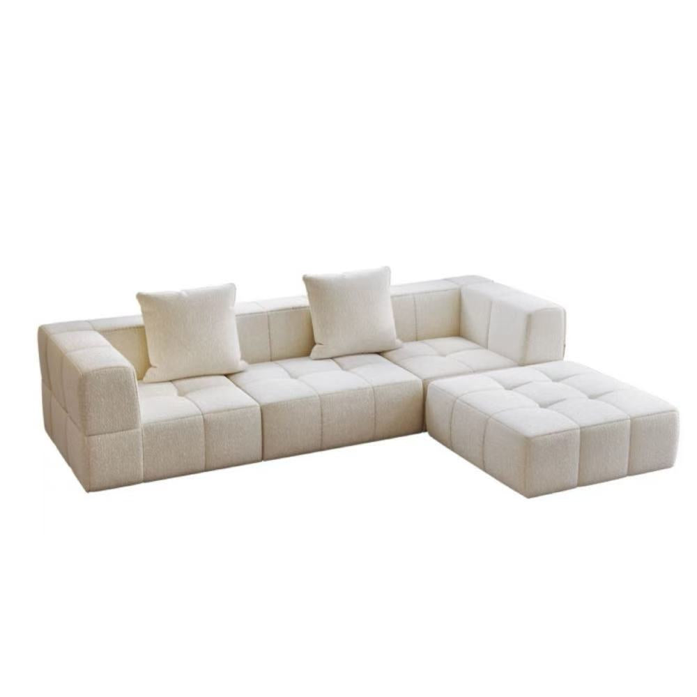 Bubble Block modular sofa blocks in soft boucle fabric—customizable block seating that adapts to any living room or studio configuration.