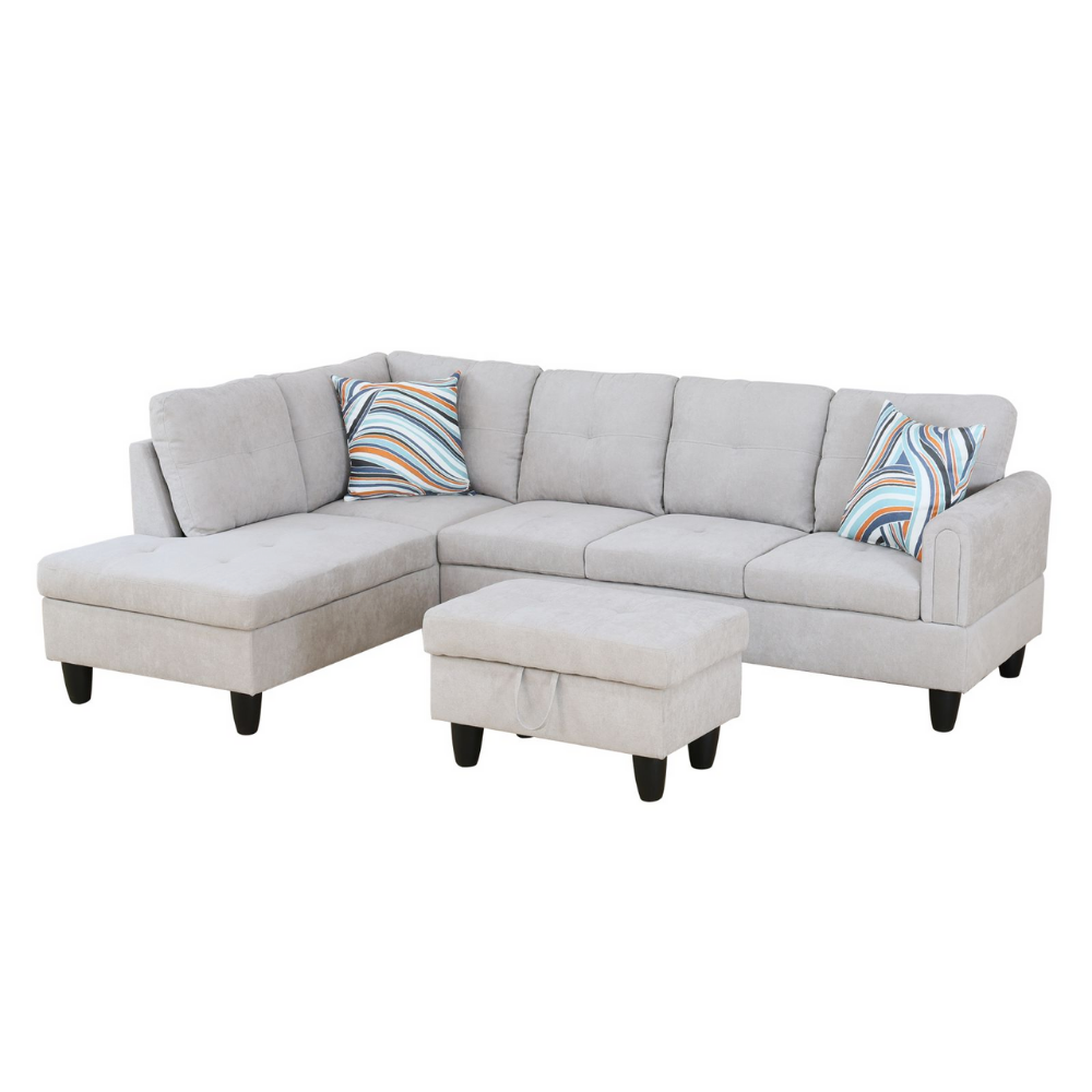 Corduroy 3-Piece Living Room Sofa Set-A
