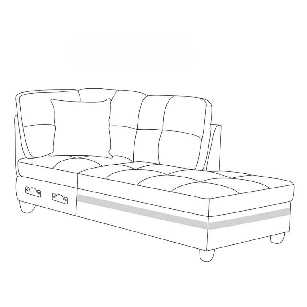 Grey White Corduroy 3-Piece Living Room Sofa Set-B-39