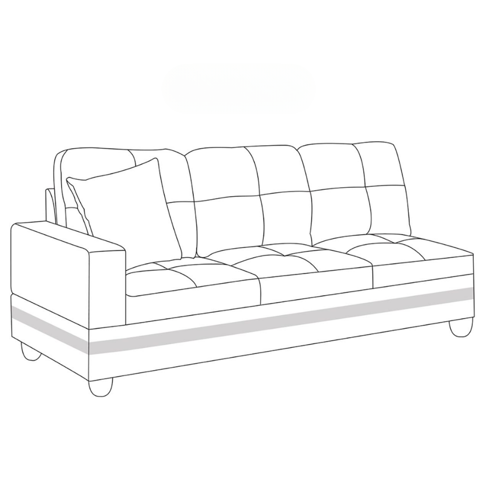 Grey White Corduroy 3-Piece Living Room Sofa Set-B-38