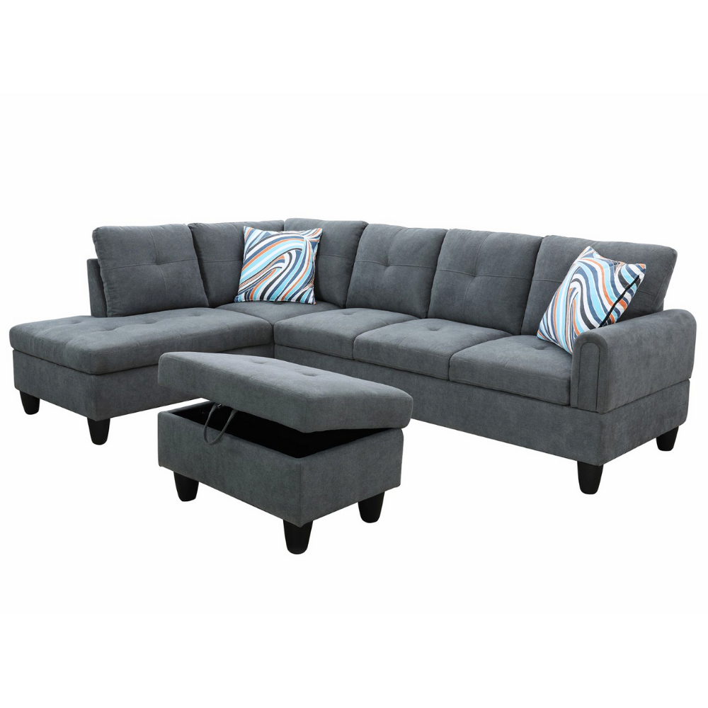 Corduroy 3-Piece Living Room Sofa Set-A