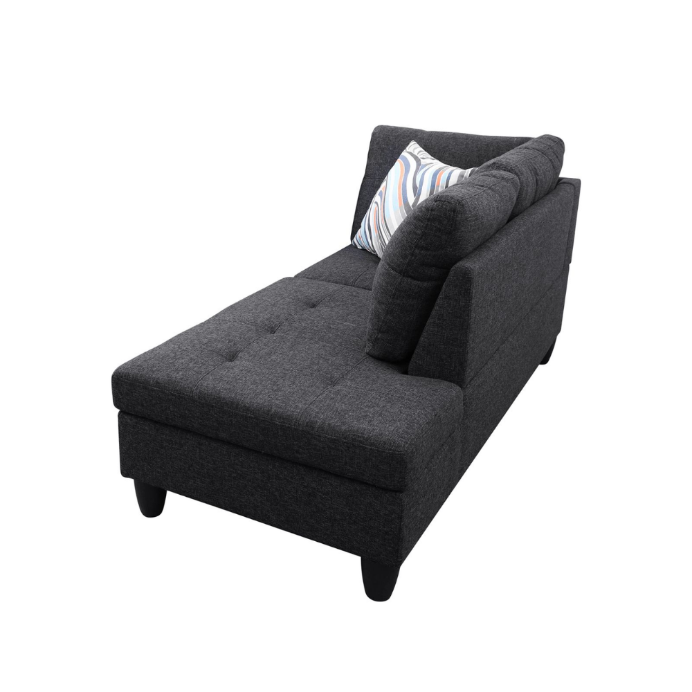 Grey White Corduroy 3-Piece Living Room Sofa Set-B-17