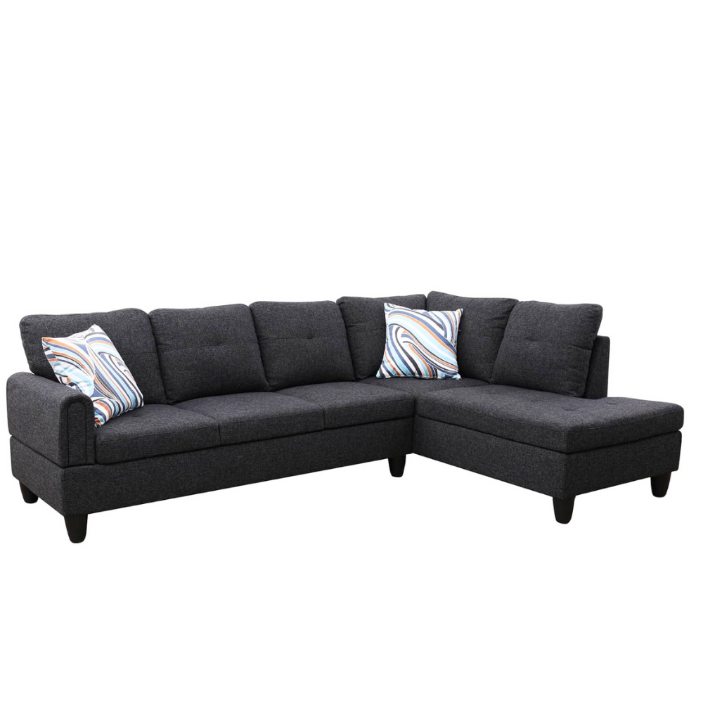 Grey White Corduroy 3-Piece Living Room Sofa Set-B-15