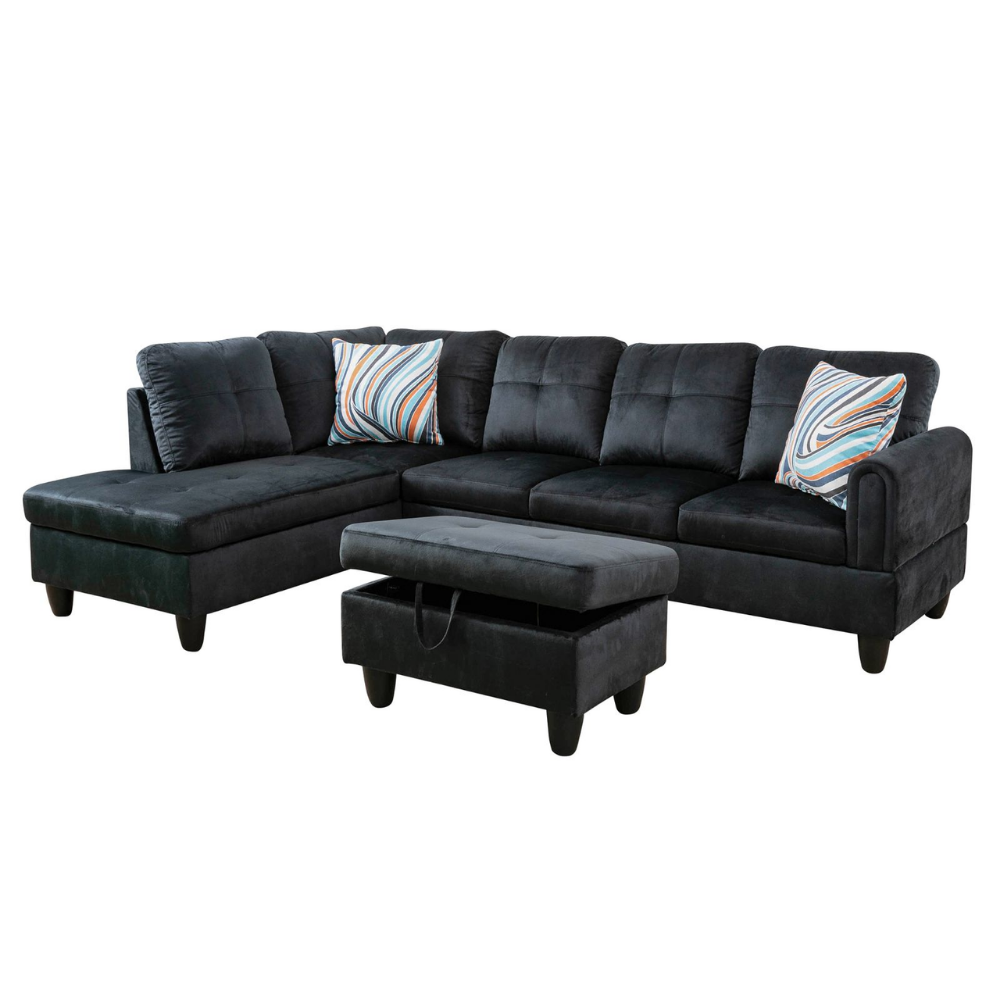 Corduroy 3-Piece Living Room Sofa Set-A