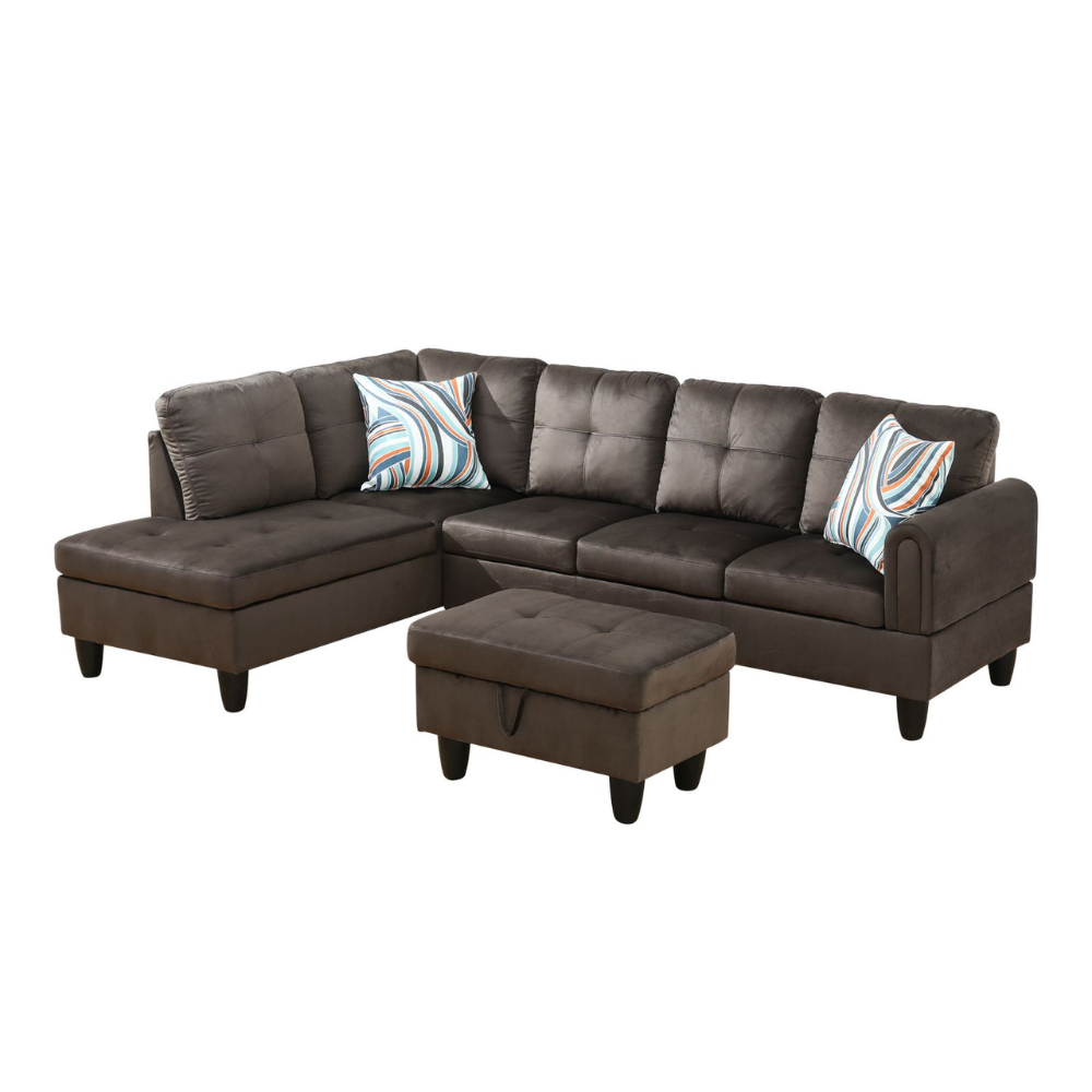 Corduroy 3-Piece Living Room Sofa Set-A