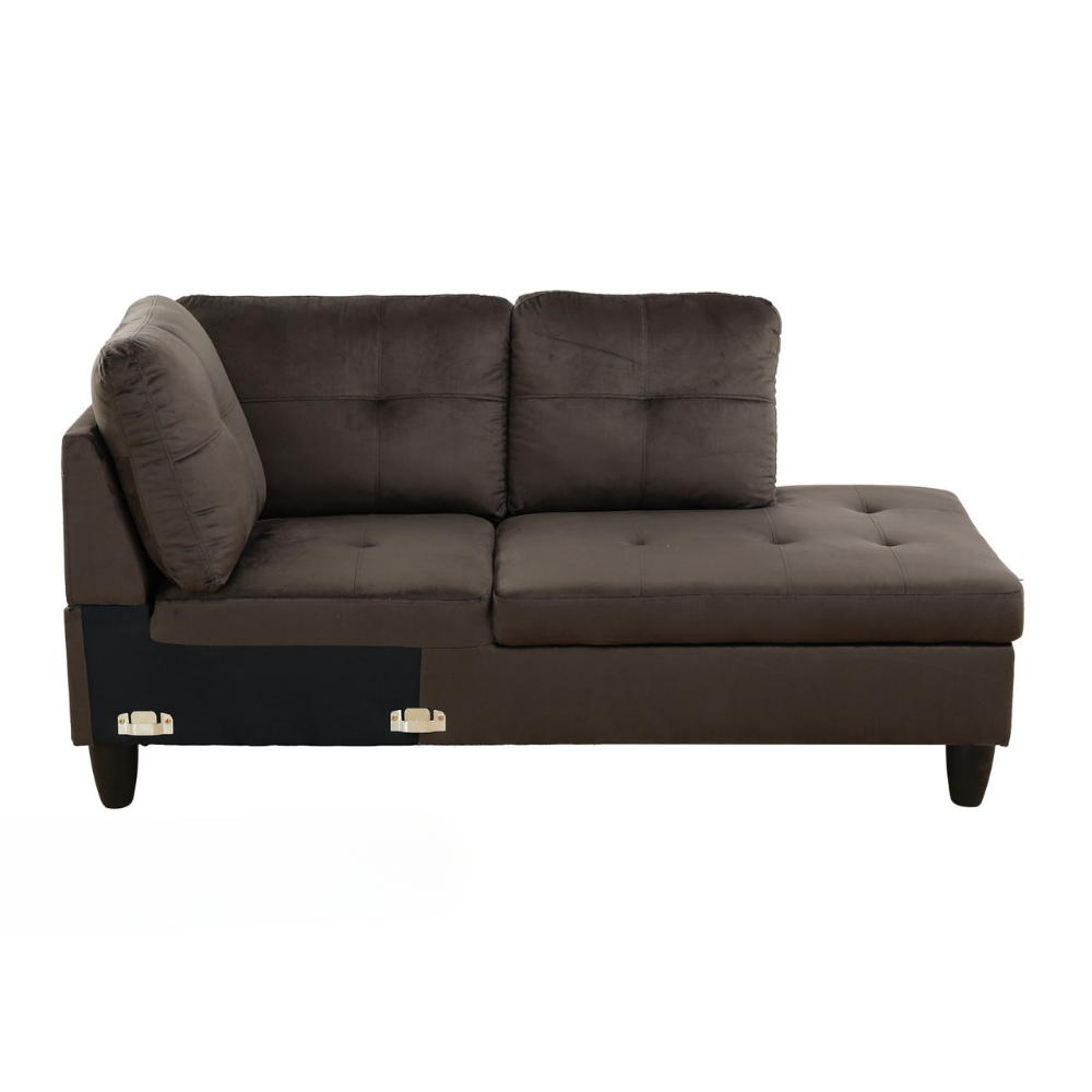 Grey White Corduroy 3-Piece Living Room Sofa Set-B-27