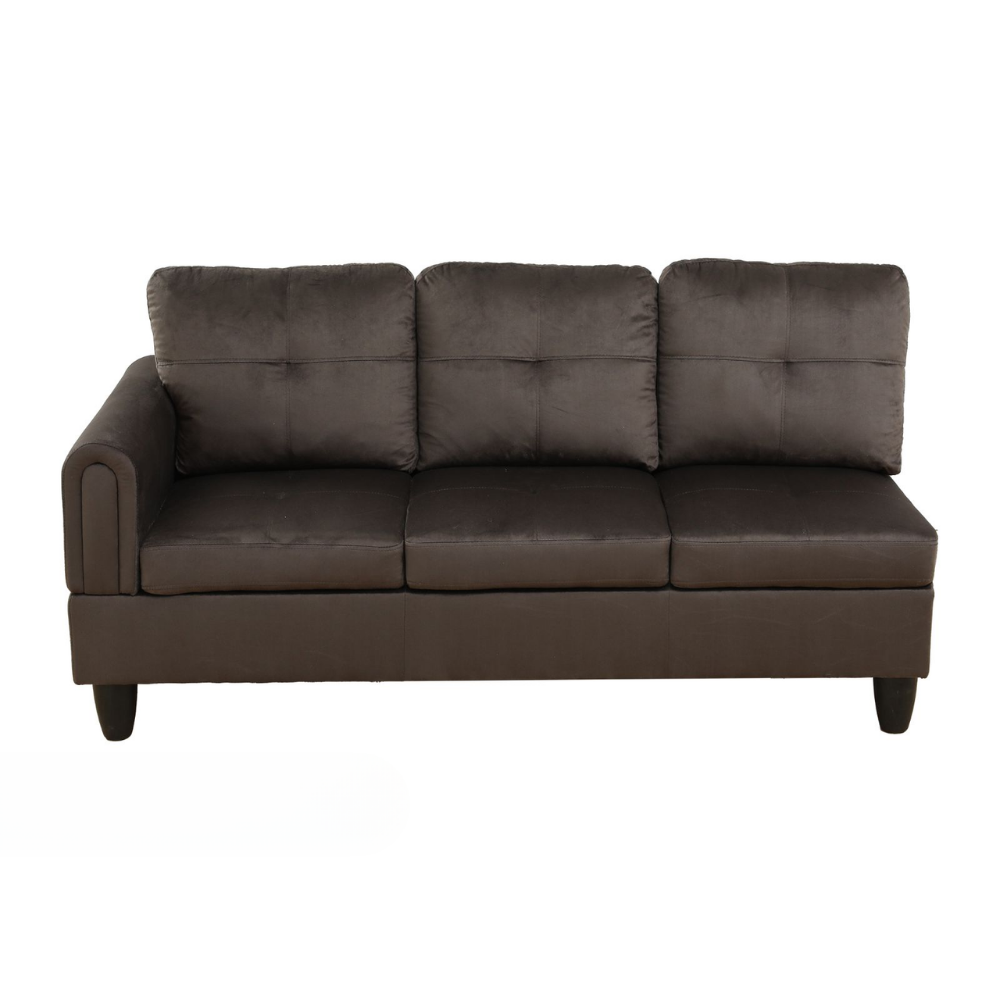 Grey White Corduroy 3-Piece Living Room Sofa Set-B-30