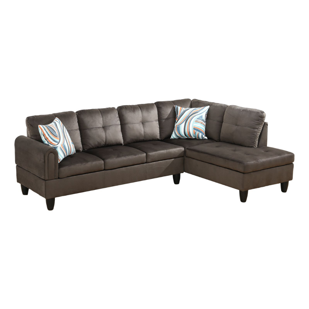 Grey White Corduroy 3-Piece Living Room Sofa Set-B-28