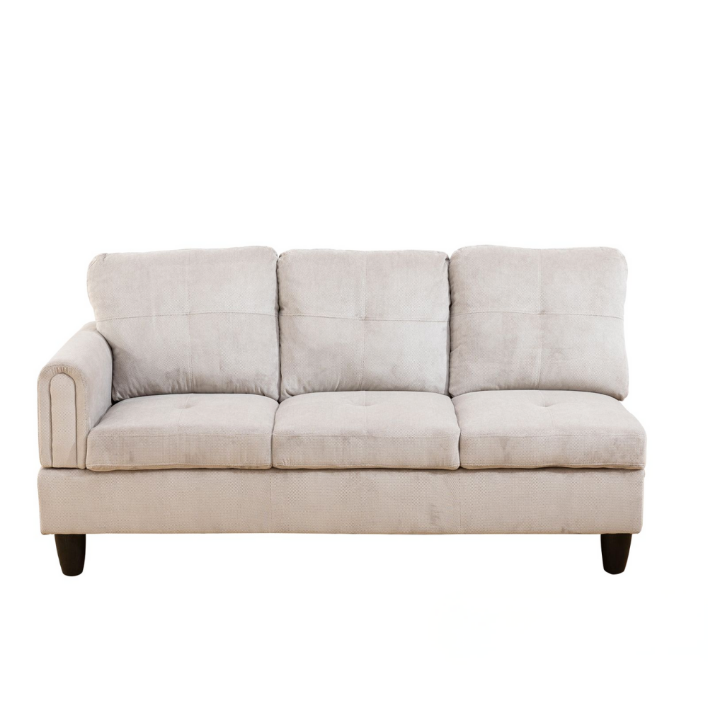 Grey White Corduroy 3-Piece Living Room Sofa Set-B-34