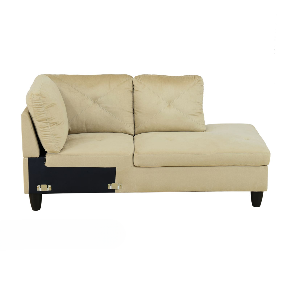 66.5" White Flannel 3-Piece Living Room Sofa Set-B-5