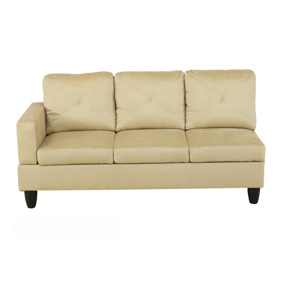 66.5" White Flannel 3-Piece Living Room Sofa Set-B-4