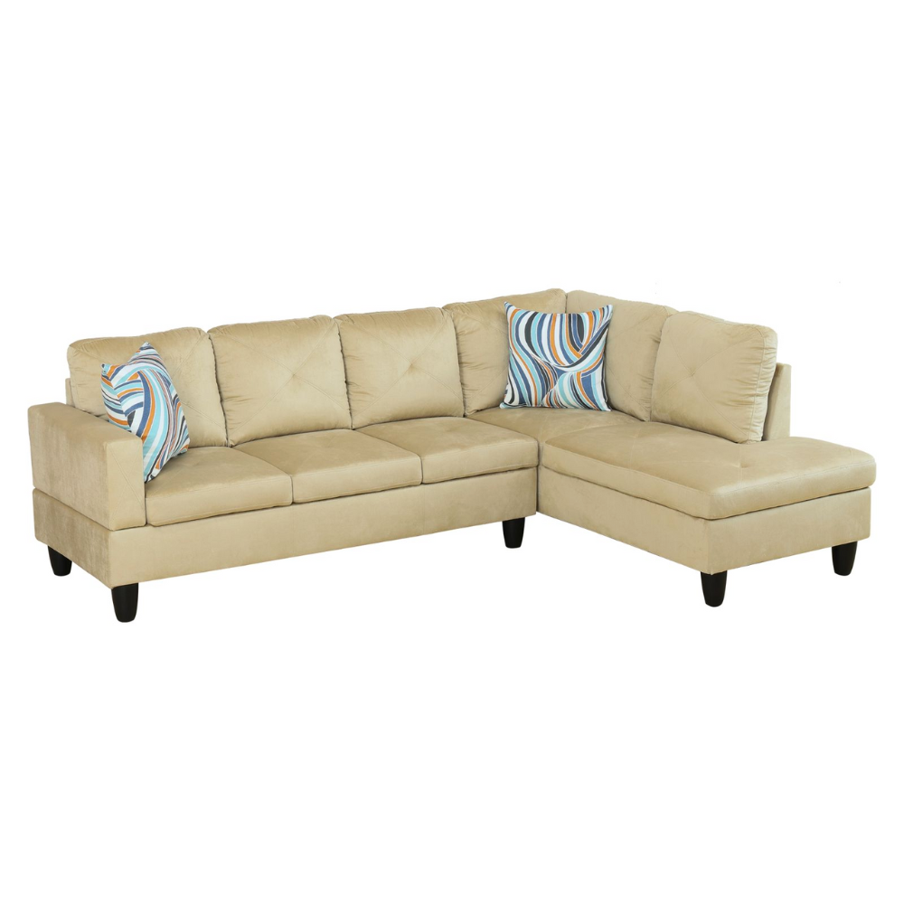 66.5" White Flannel 3-Piece Living Room Sofa Set-B-3