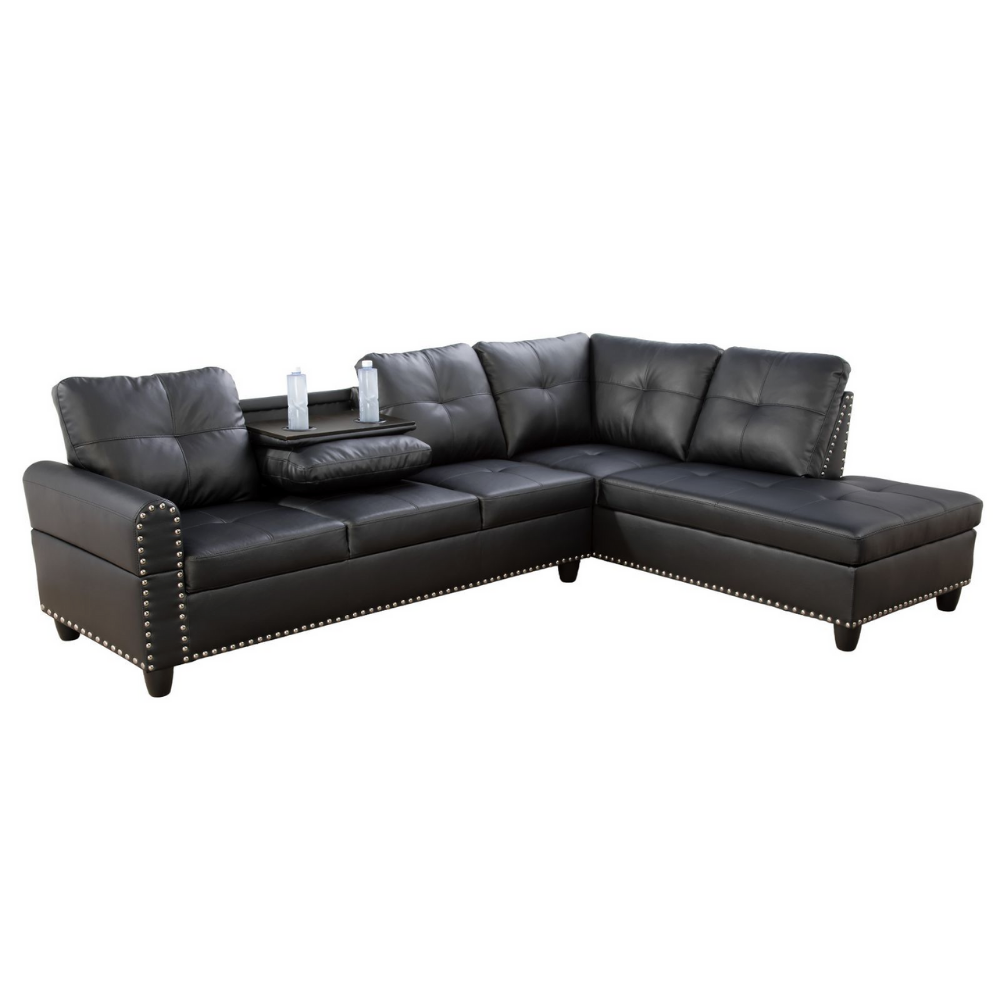 Semi PU Synthetic Leather 3-Piece Sofa Set-B-4