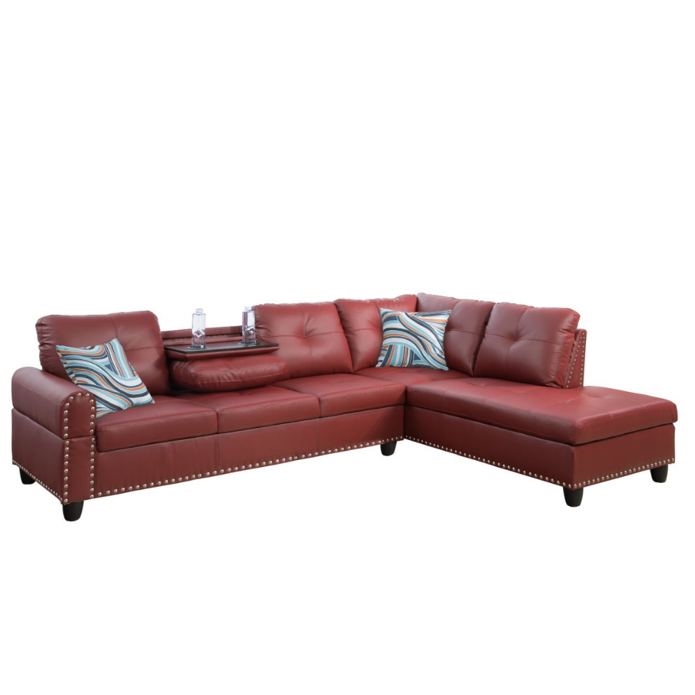 Semi PU Synthetic Leather 3-Piece Sofa Set-B-11