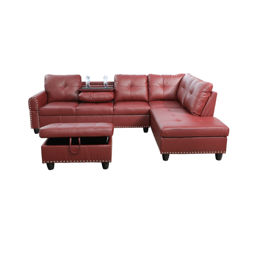 Semi PU Synthetic Leather 3-Piece Sofa Set-B-10