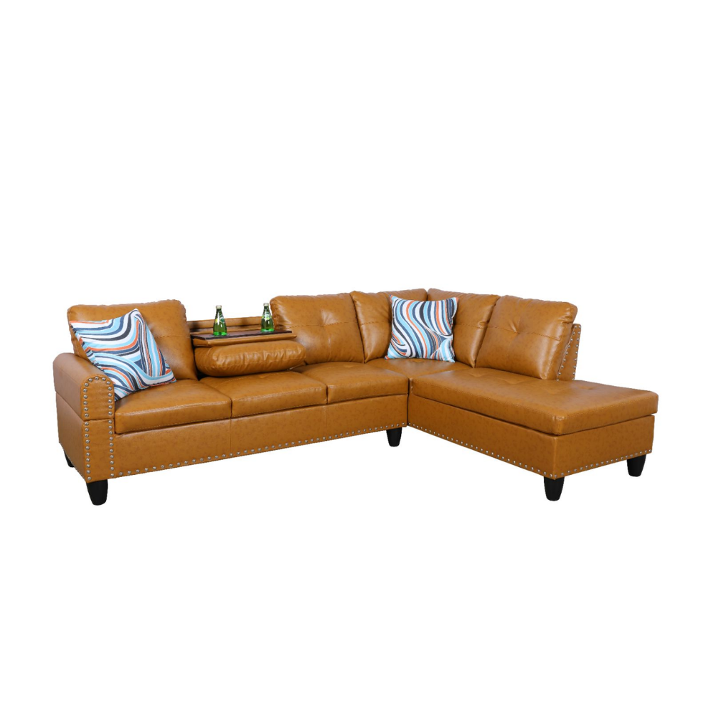 Semi PU Synthetic Leather 3-Piece Sofa Set-B-15