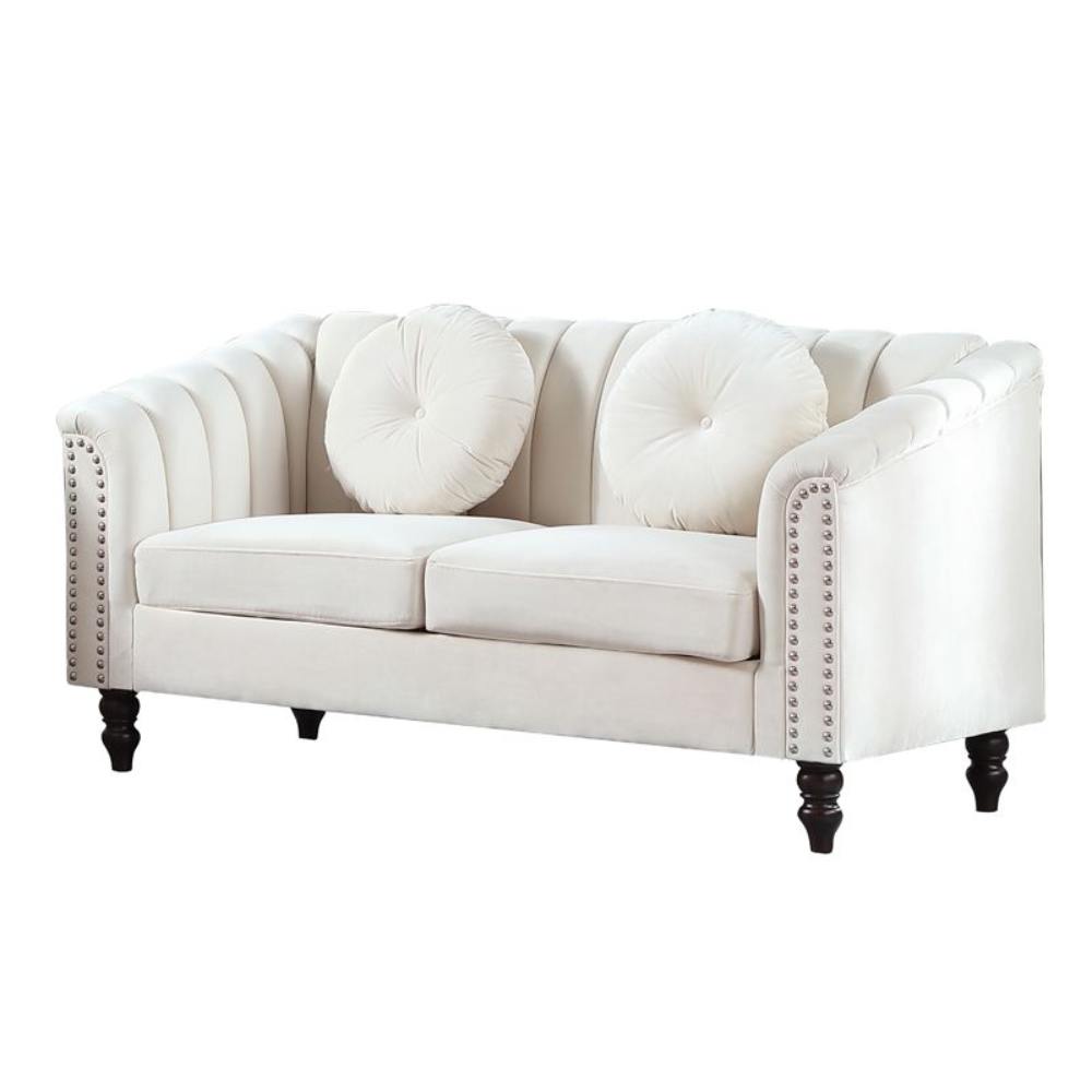 White Microfiber 3-Piece Couch Living Room Sofa Set