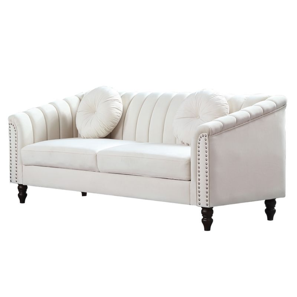 White Microfiber 3-Piece Couch Living Room Sofa Set