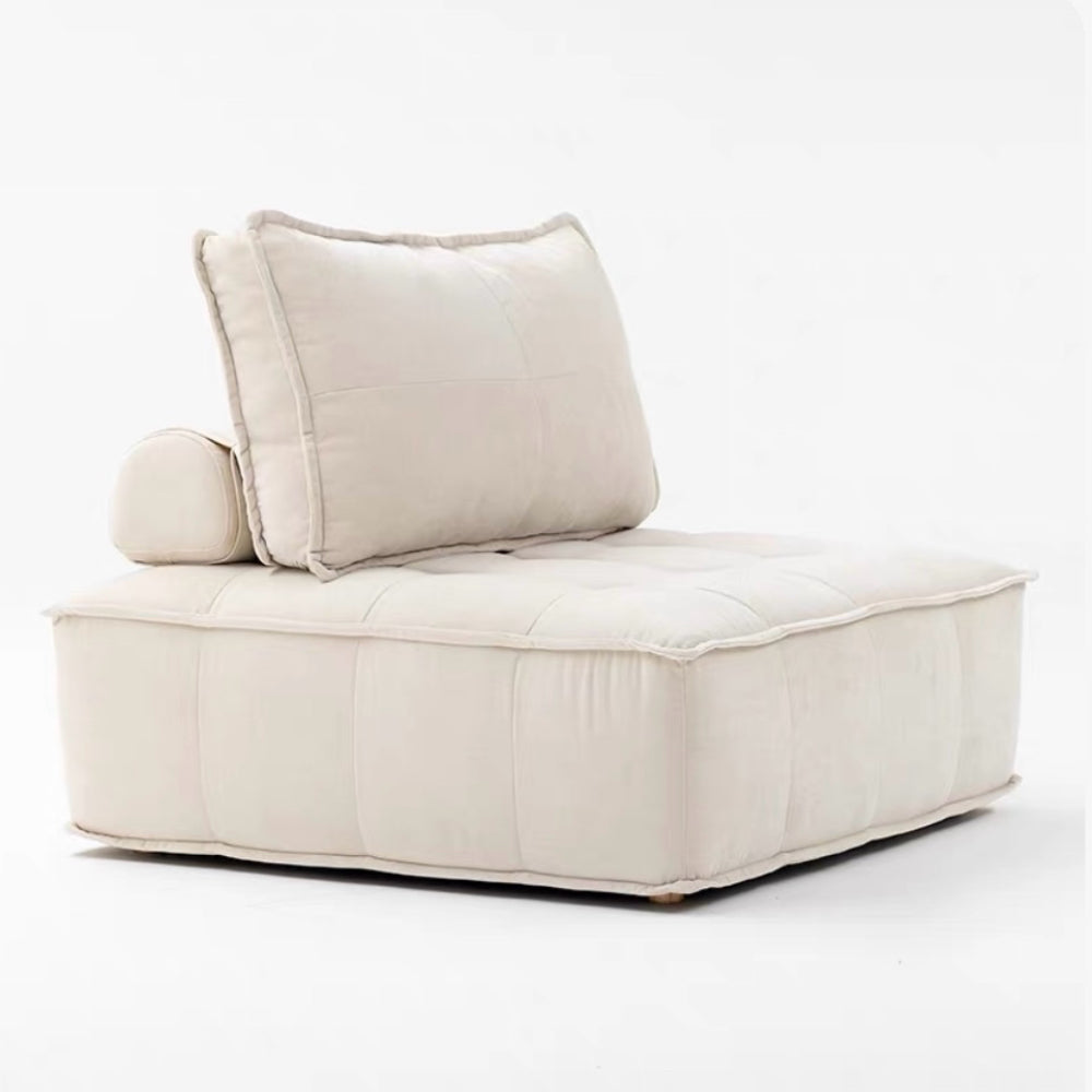Modular multifunctional foldable sofa bed in neutral boucle fabric—convertible futon-style sleeper for living rooms and small apartments.