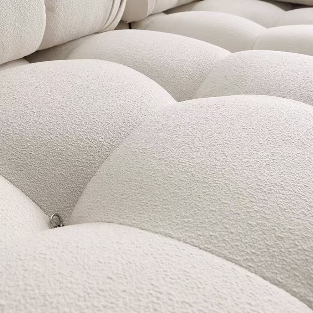 Lamb Wool Cloud Sofa modular set in soft lamb wool—single cloud modules or full seating configuration for living rooms and studios.