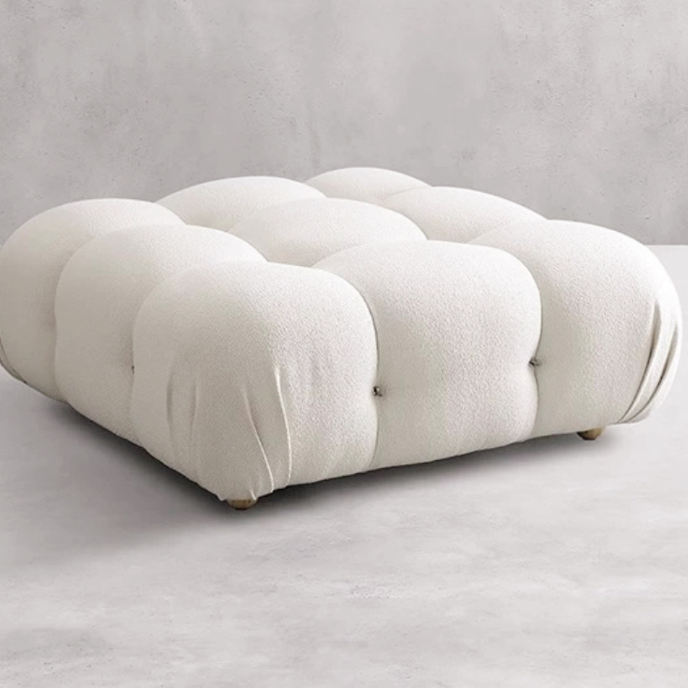 Lamb Wool Cloud Sofa modular set in soft lamb wool—single cloud modules or full seating configuration for living rooms and studios.