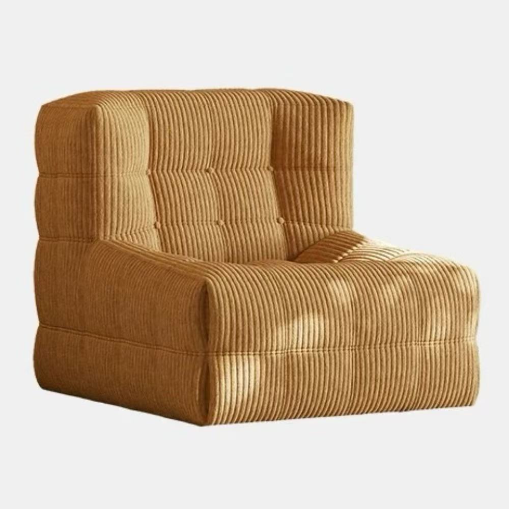 Quilted marshmallow‑style compressed sofa in plush corduroy bouclé—compact cozy seating ideal for small living rooms and guest areas.