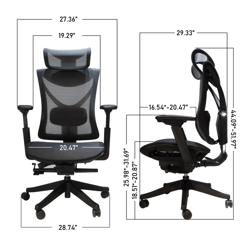 Big and Tall Ergonomic Office Chair with Adjustable Lumbar & Sliding Seat-6