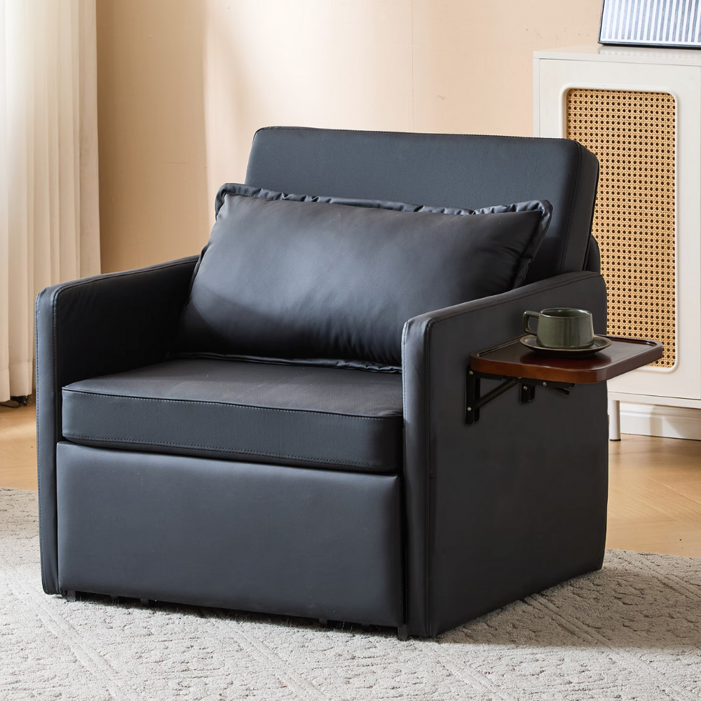 Convertible Sleeper Chair with Foldable Tray and USB Charging Port-11