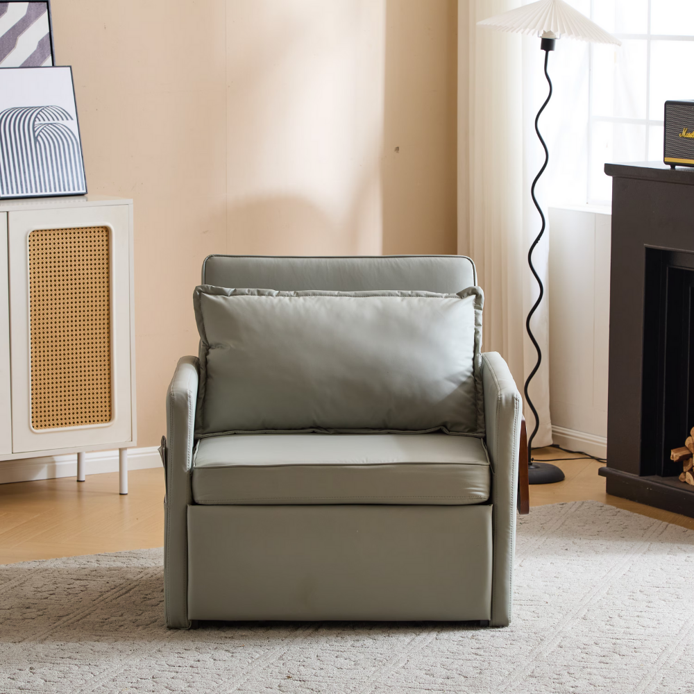 Convertible Sleeper Chair with Foldable Tray and USB Charging Port-14