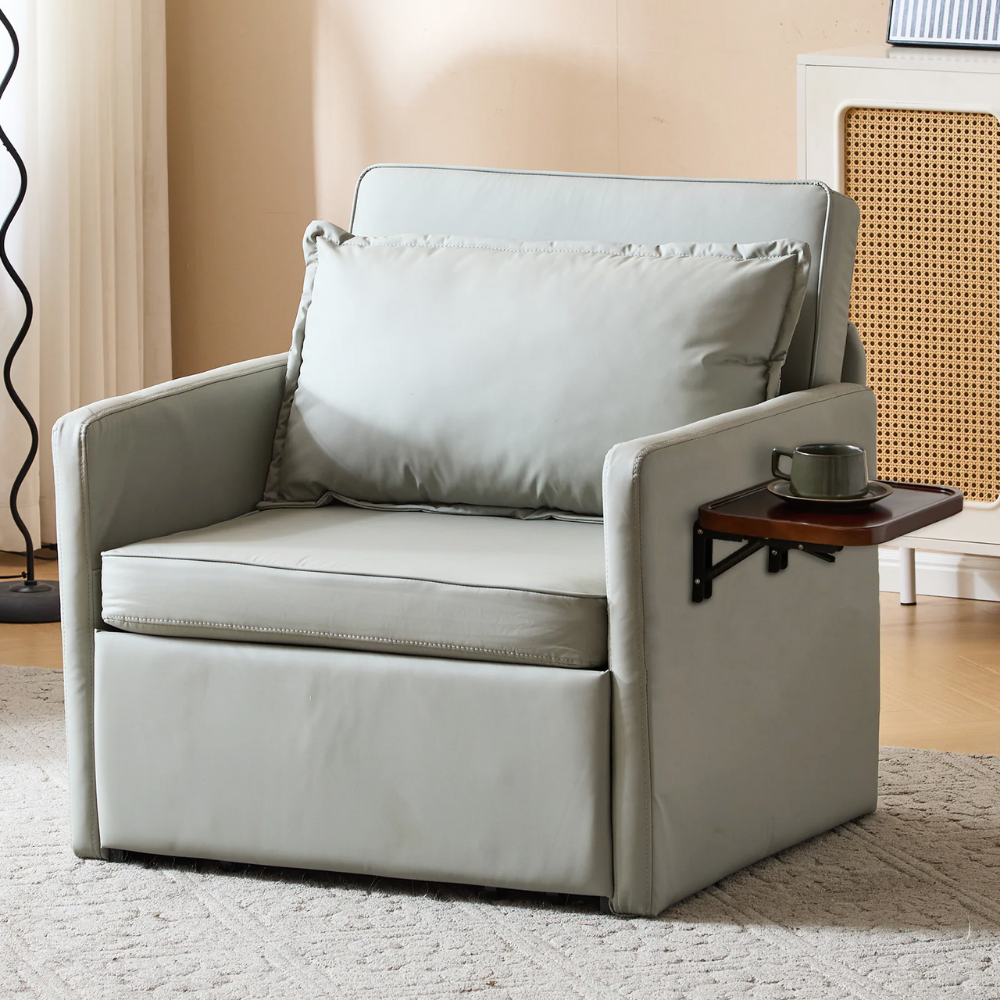 Convertible Sleeper Chair with Foldable Tray and USB Charging Port-1