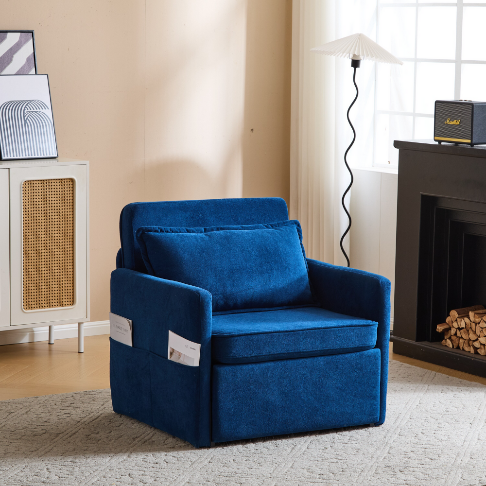 Convertible Sleeper Chair with Foldable Tray and USB Charging Port-16