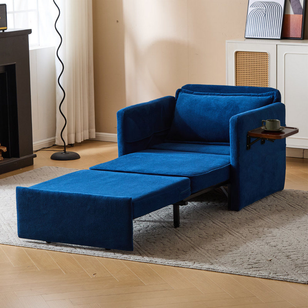 Convertible Sleeper Chair with Foldable Tray and USB Charging Port-16
