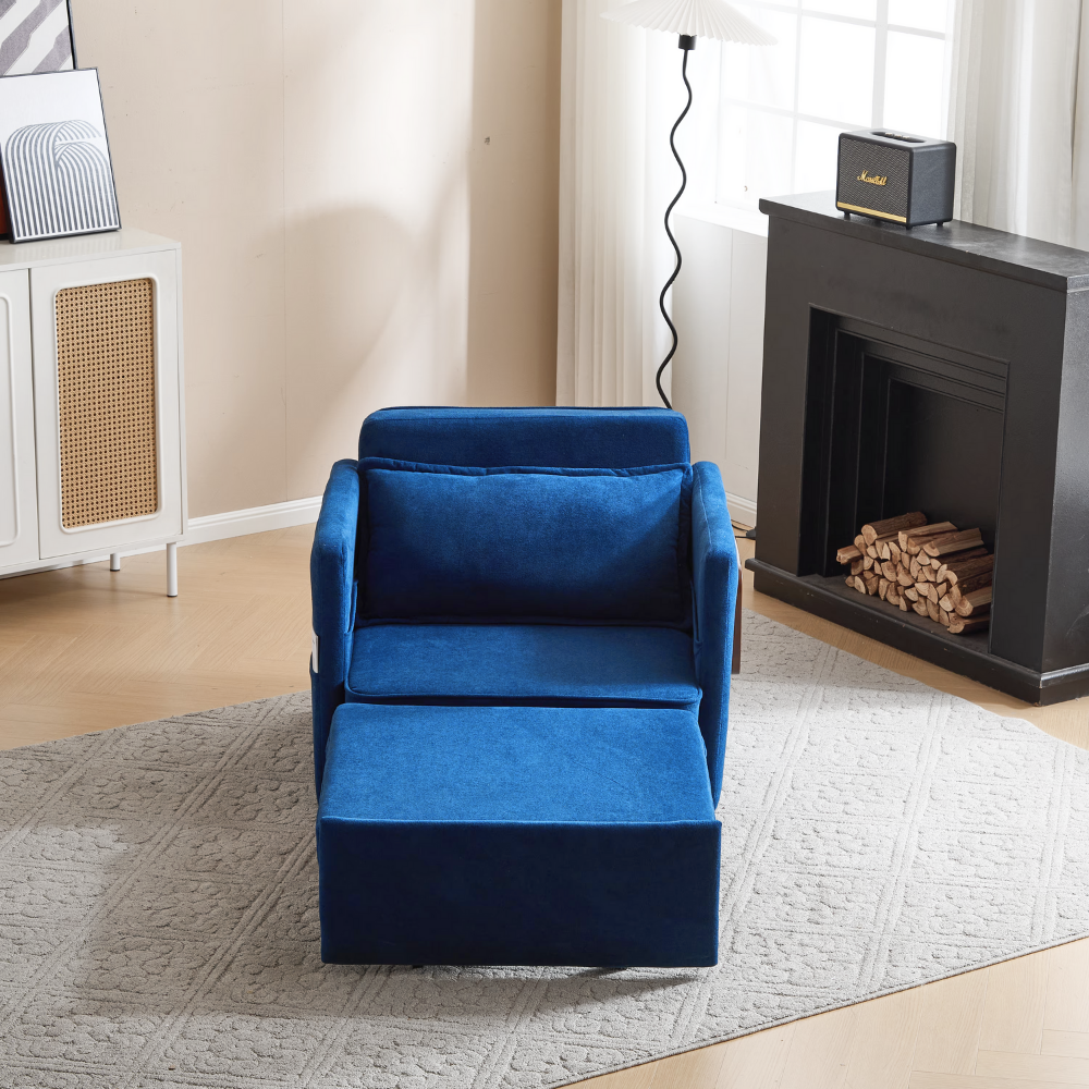 Convertible Sleeper Chair with Foldable Tray and USB Charging Port-17