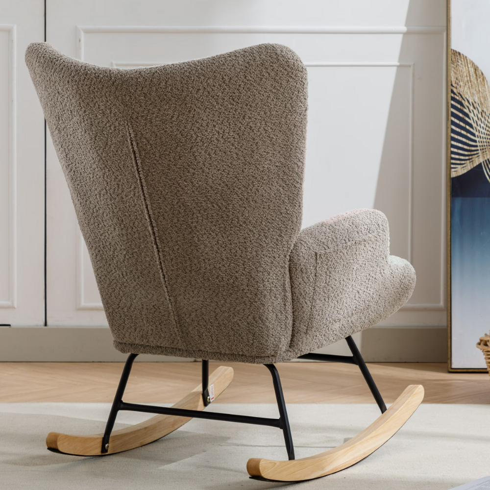 Modern Patchwork Teddy Rocking Chair-3